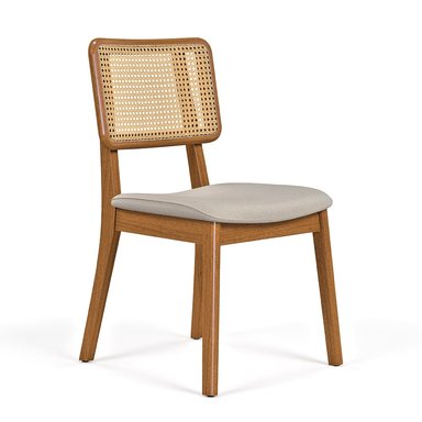 PACK 2 SILLAS DE COMEDOR MADERA RATTAN LINO BEIGE