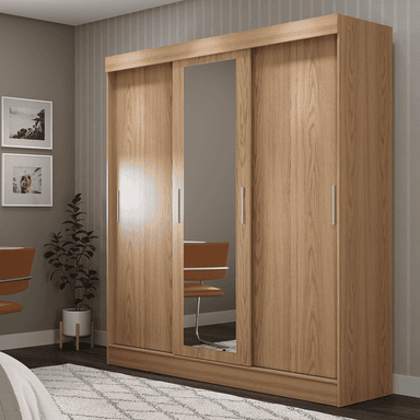 ROPERO 3 PUERTAS CORREDIZAS 2 CAJONES SANTORINI