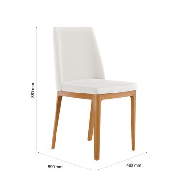 PACK 2 SILLAS DE COMEDOR MADERA CITY BOUCLÉ BEIGE - 3