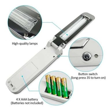LAMPARA GERMICIDA ADVANTECH UV-C PORTATIL DE MANO PLEGABLE - 6