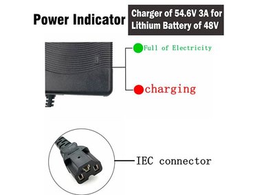 CARGADOR ADVANTECH 48V3A DE 54.6V 3A PARA BICIMOTO ELÉCTRICA CON BATERÍA DE LITIO DE 48V - 6