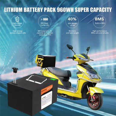 BATERÍA PARA MOTO ELÉCTRICA DE 48V 20AH LITIO CON BLUETOOTH Y PANTALLA LCD - HORIZONTAL - 5