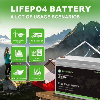 BATERÍA LIFEPO4 DE 12V 100AH LITIO CON BLUETOOTH Y BMS INCORPORADO - 2