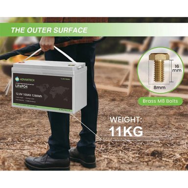 BATERÍA LIFEPO4 DE 12V 100AH LITIO CON BLUETOOTH Y BMS INCORPORADO - 8