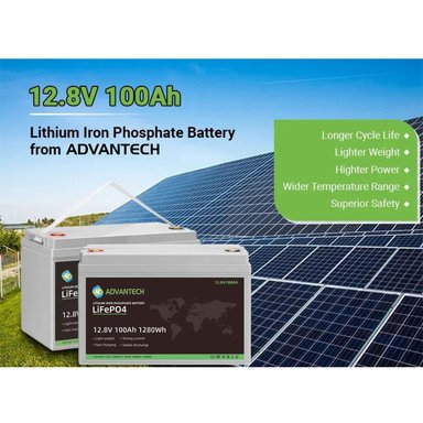 BATERÍA PARA PANEL SOLAR LITIO LIFEPO4 12V 100AH CON BLUETOOTH Y BMS INCORPORADO - 8