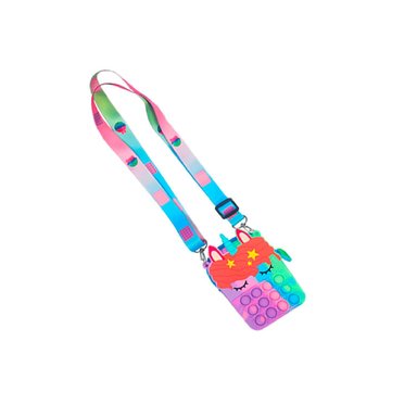 MINI CARTERA MORRAL POP IT ANTI ESTRÉS UNICORNIO MULTICOLOR
