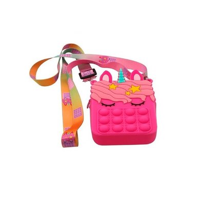 MINI CARTERA MORRAL POP IT ANTI ESTRÉS UNICORNIO FUCSIA