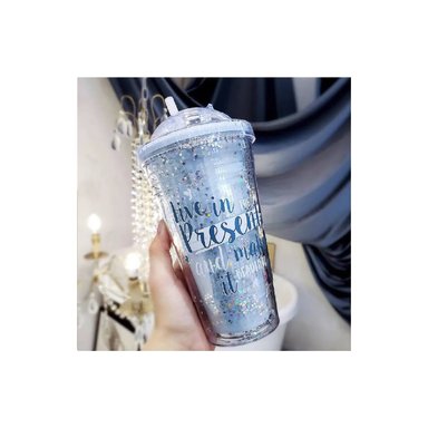 TOMATODO ACRÍLICO CON TAPA - ESTRELLAS - CELESTE