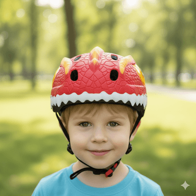 CASCO CICLISMO DGALI HOME NTK-05 - CASCO DE BICICLETA PARA NIÑOS DINOSAURIO ROJO ROJO BICICLETA NIÑOS DINOSAURIO