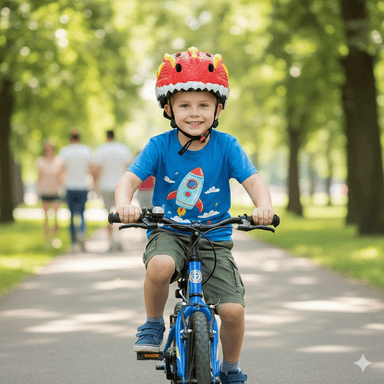 CASCO CICLISMO DGALI HOME NTK-05 - CASCO DE BICICLETA PARA NIÑOS DINOSAURIO ROJO ROJO BICICLETA NIÑOS DINOSAURIO - 4