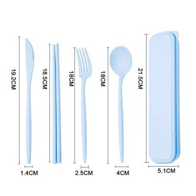 SET DE CUBIERTOS DE CAMPING - CELESTE