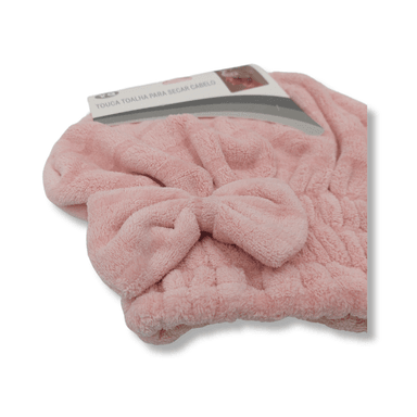 TOALLA ROSADO GORRO CABELLO ROSA