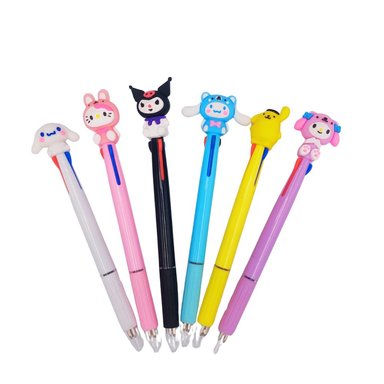 PACK DE 6 LAPICEROS DE COLORES AMIGOS DE LA GATITA COQUETA