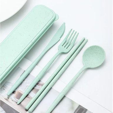 SET DE CUBIERTOS DE CAMPING - VERDE