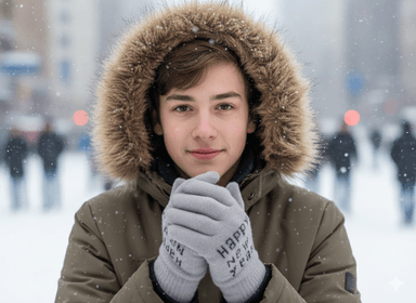 GUANTE DE LANA CON ORIFICIOS PARA SMARTPHONE COLOR PLOMO