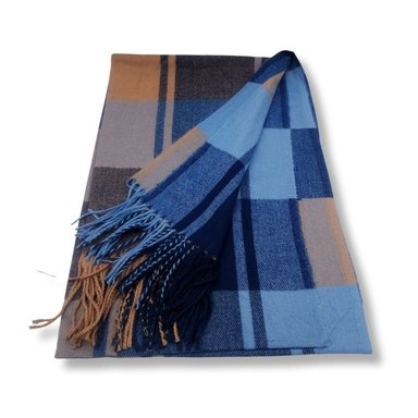 MAXI BUFANDA MUJER CREMA Y MARRON