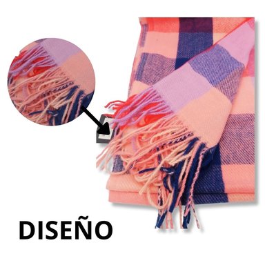 MAXI BUFANDA MUJER ROJO Y ROSA