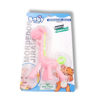 MORDEDOR JIRAFA DE SILICONA ROSADO