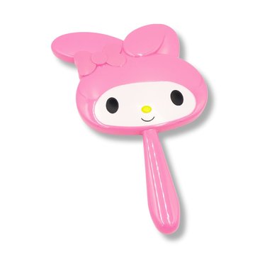 ESPEJO GRANDE DE MANO CONEJITA ROSA