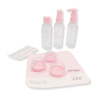 SET DE DISPENSADORES PARA LLEVARLOS DE VIAJE COLOR ROSA