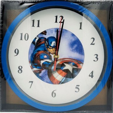RELOJ DE PARED AZUL SUPER HEROE