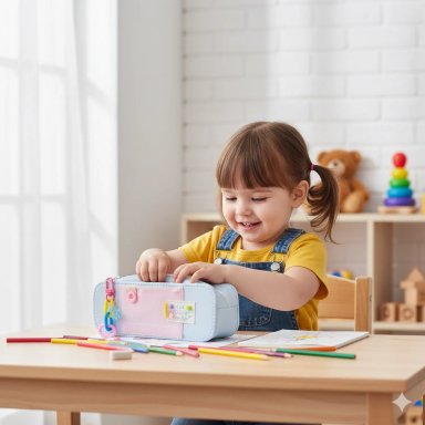 CARTUCHERA KAWAII CELESTE PASTEL