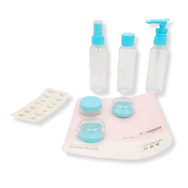 SET DE DISPENSADORES PARA LLEVARLOS DE VIAJE COLOR CELESTE