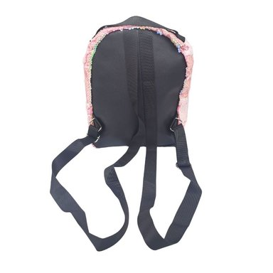 MOCHILA ESCOLAR CON LENTEJUELAS ROSADA - 2