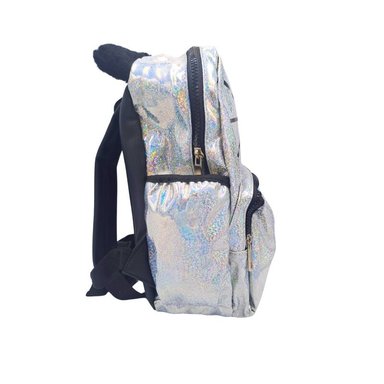 MOCHILA ESCOLAR HOLOGRÁFICA GATITO PLATEADO - 3