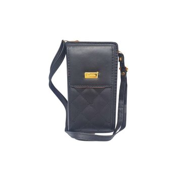 BOLSO CRUZADO ACOLCHADO PARA TELÉFONO NEGRO