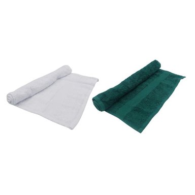 PACK DE TOALLA DE MANO X2 BLANCO Y  VERDE