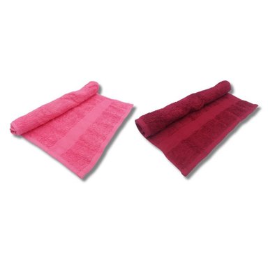 PACK DE TOALLA DE MANO X2 ROSA Y GUINDA