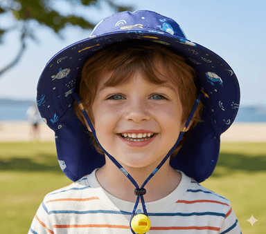 SOMBRERO CON SILBATO CON DISEÑO DE CONEJOS Y CORAZONES ROSA