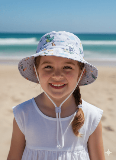 SOMBRERO CON PITA DE DINOSAURIOS ROSADO DE 1 A 4 AÑOS