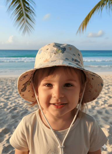 SOMBRERO CON PITA DE DINOSAURIOS ROSADO DE 1 A 4 AÑOS