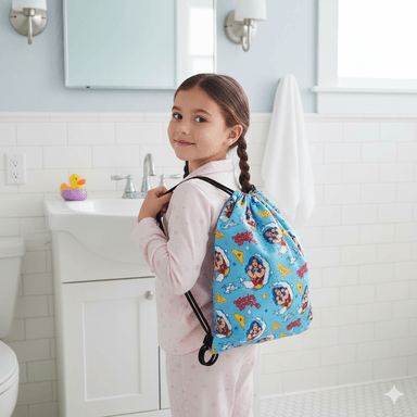 BOLSO DE ASEO ESCOLAR IMPERMEABLE DE LOS JÓVENES TITANES ROSADO