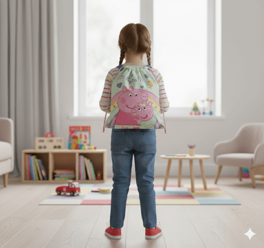 BOLSA DE ASEO ESCOLAR IMPERMEABLE CON BOLSILLO DE PLIM PLIM CELESTE