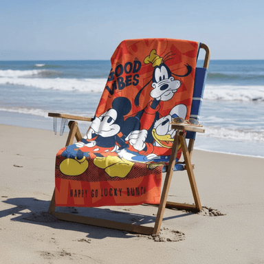 TOALLA PARA PLAYA RATÓN Y AMIGOS NARANJA 140X70CM - 4