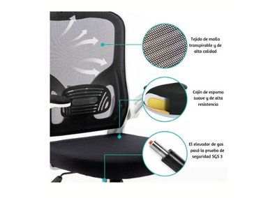 SILLA DE ESCRITORIO MODELO CENTURY NEGRO - 6