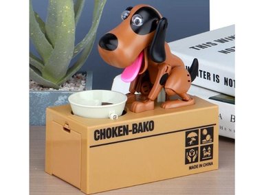 ALCANCIA PERRITO NEGRO CON MARRON