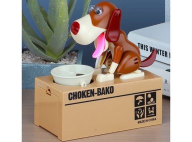 ALCANCIA PERRITO MARRON CON BLANCO - 1