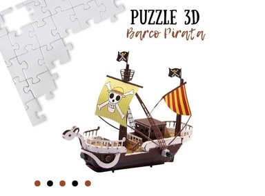 ROMPECABEZAS ARMABLE 3D BARCO PIRATA PARA NIÑOS Y ADULTOS - 1