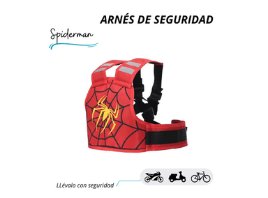 CINTURÓN DE SEGURIDAD SPIDERMAN PARA MOTO BICI