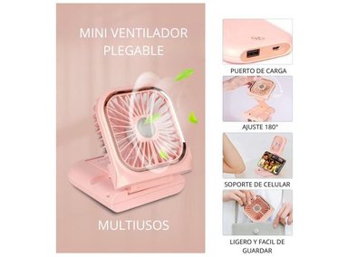 MINI VENTILADOR PORTATIL SHEEPBUSTER PERSONAL 5 EN 1 ROSA