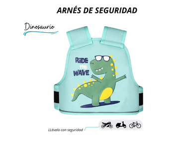 CINTURÓN DE SEGURIDAD DINOSAURIO PARA MOTO BICI