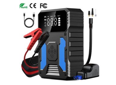 ARRANCADOR DE BATERÍA 4 EN 1 CARGADOR LUZ LED INFLADOR