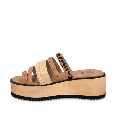 SANDALIA PLATAFORMA BEIGE MUJER 15617 - 4