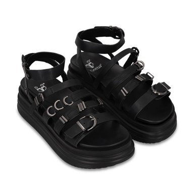 SANDALIA PLATAFORMA NEGRA MUJER 1571C - 3