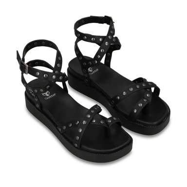 SANDALIA PLATAFORMA NEGRA MUJER 64170 - 3