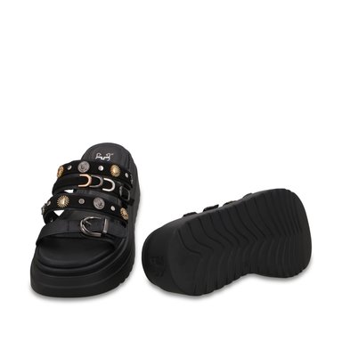 SANDALIA PLATAFORMA NEGRA MUJER 55924 - 7
